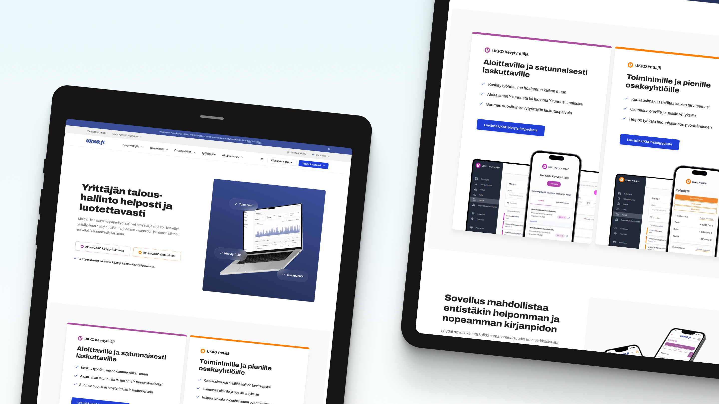 UKKO.fi website and mobile application interface